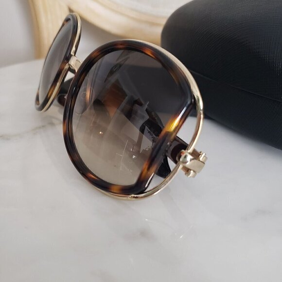 NIB Salvatore Ferragamo Oversize Tortoise Brown Side Cut Out 52mm Sunglasses - Picture 8 of 16